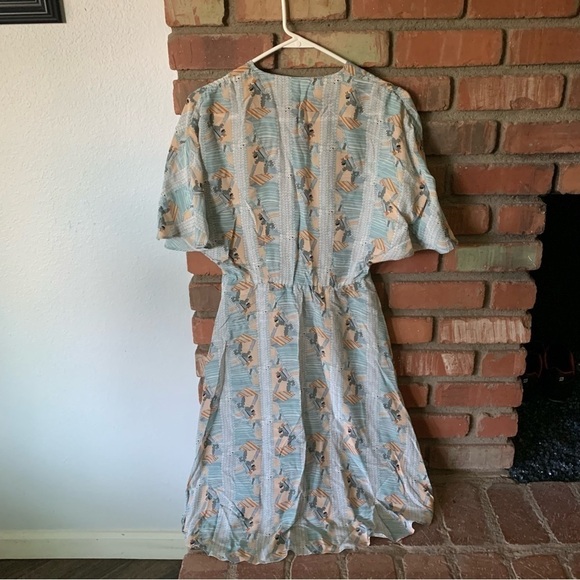 Tucker Cascade Hi-Low Silk Mini Dress Geometric Print Sz S - Picture 5 of 8